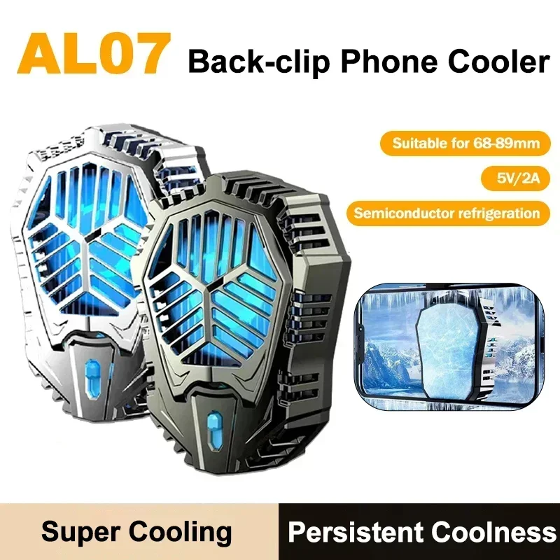 

AL07 Back-clip Universal Mobile Phone Cooler Semiconductor Cooling Fan Radiator for IOS Android PUBG Heat Sink Game Accessories