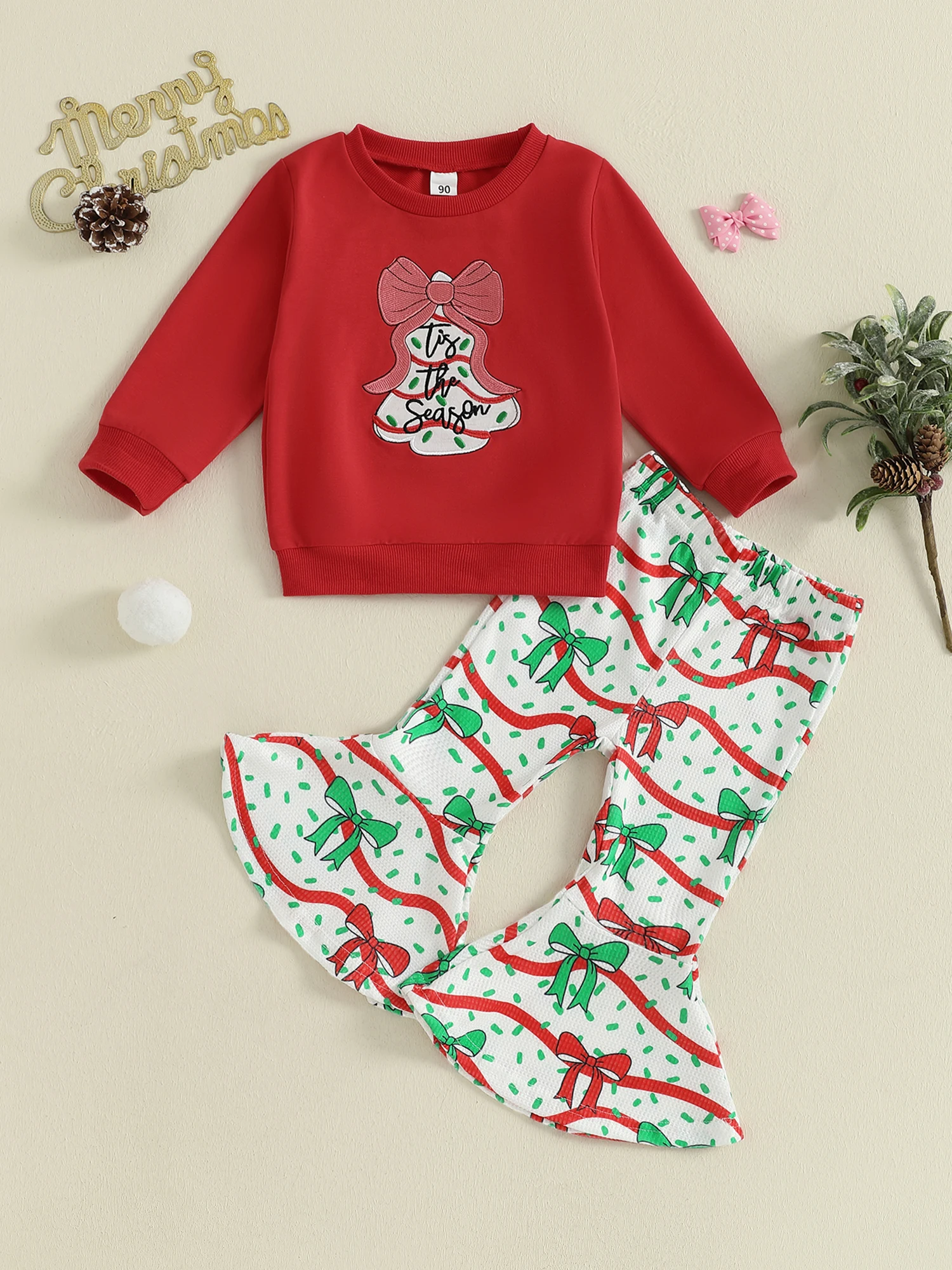 

Cute Baby Girls Winter Outfit Reindeer Print Hoodie and Snowflake Leggings 2 Piece Set for Christmas Party