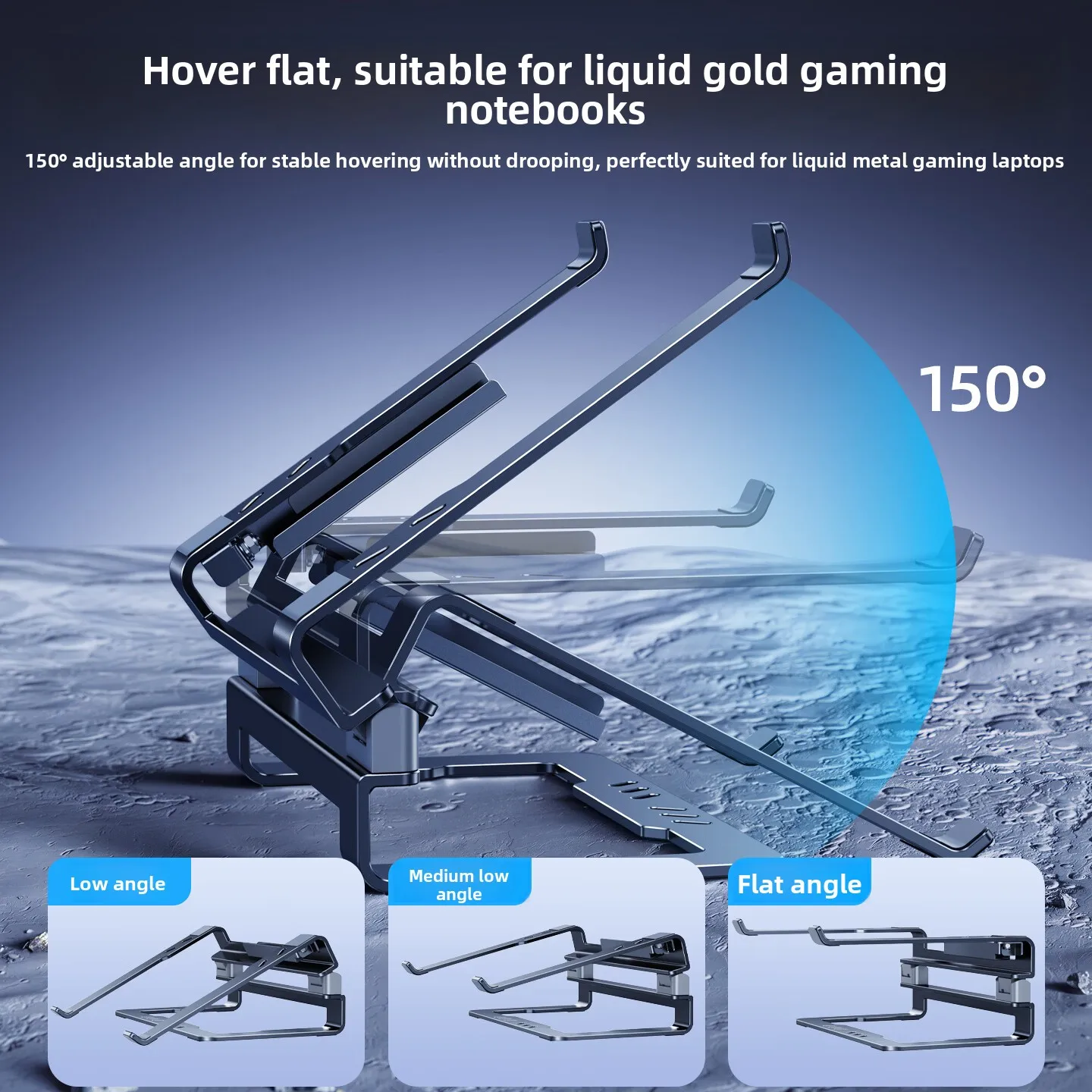 Laptop Stand Adjustable Aluminum Dual Layer Riser for 18 Inch Gaming Computer Keyboard Storage Cooling Desktop Office Home Use