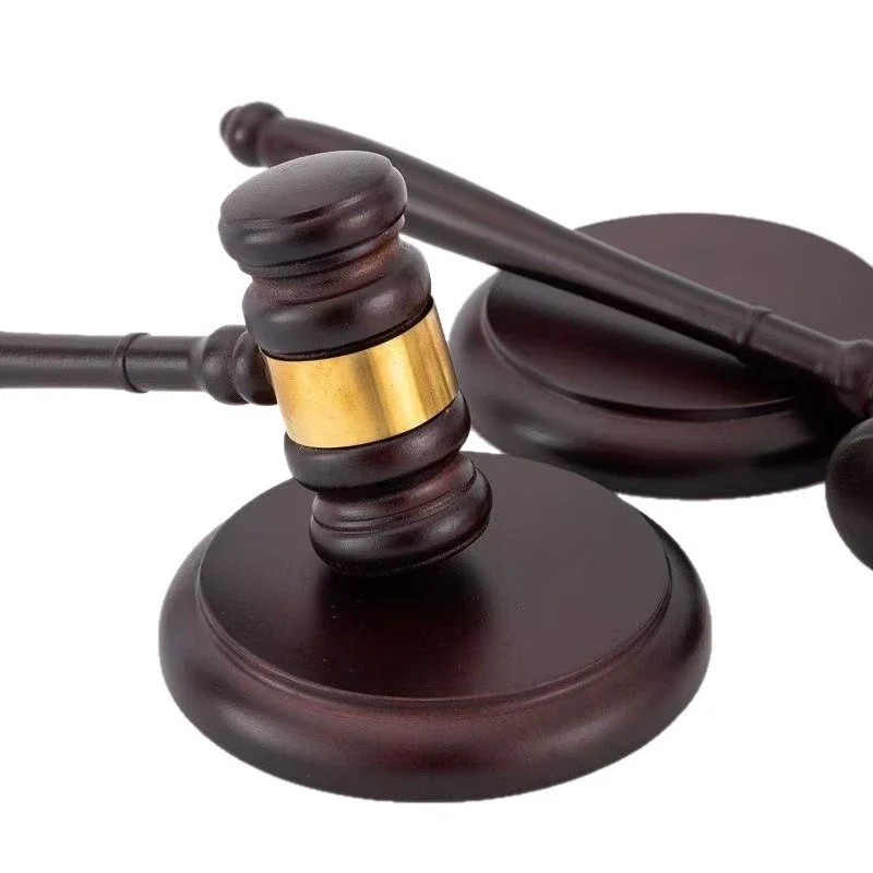 High Quality Durable Solid Wood Judge Hammer Handmade Practical Gavel With Sound Block For Lawyer Judge Auction Court Daily Use