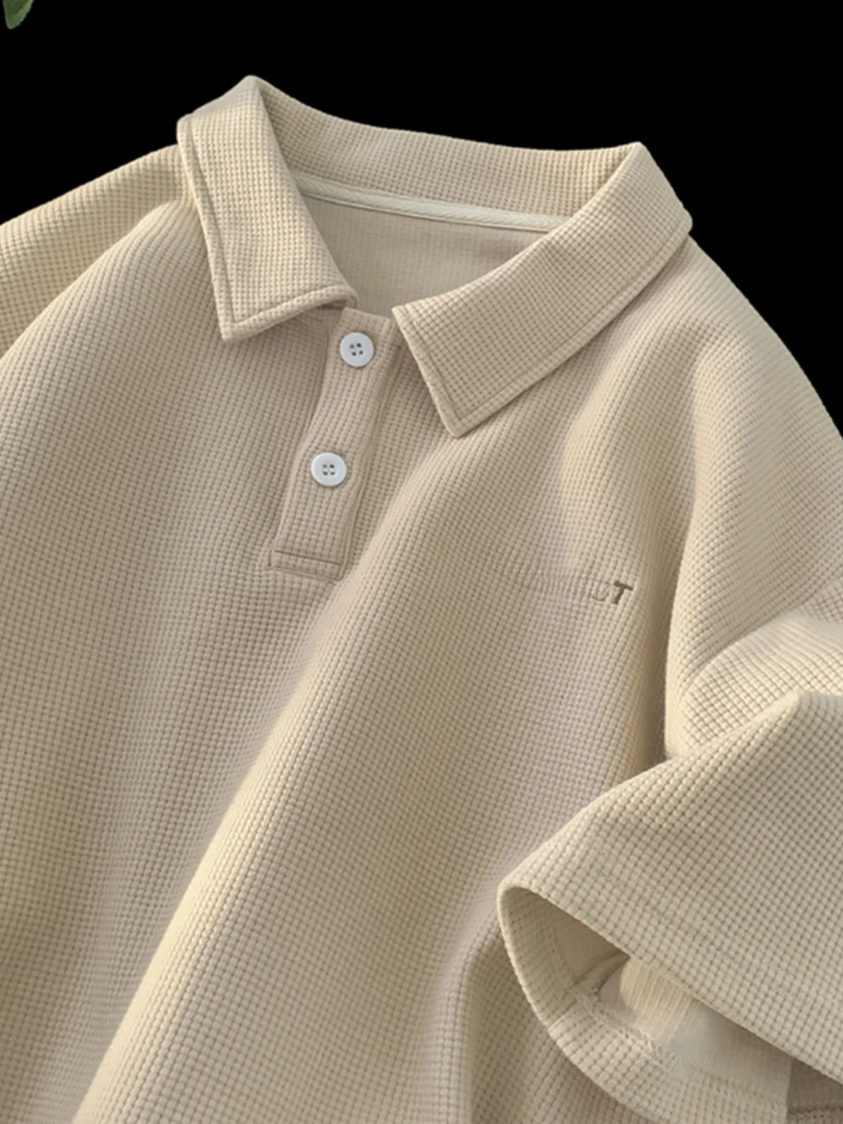 

American Sle irt ort Sve Men's Summer Faion Brand Retro f Sve Body T-irt Collared Embroidered T-irt