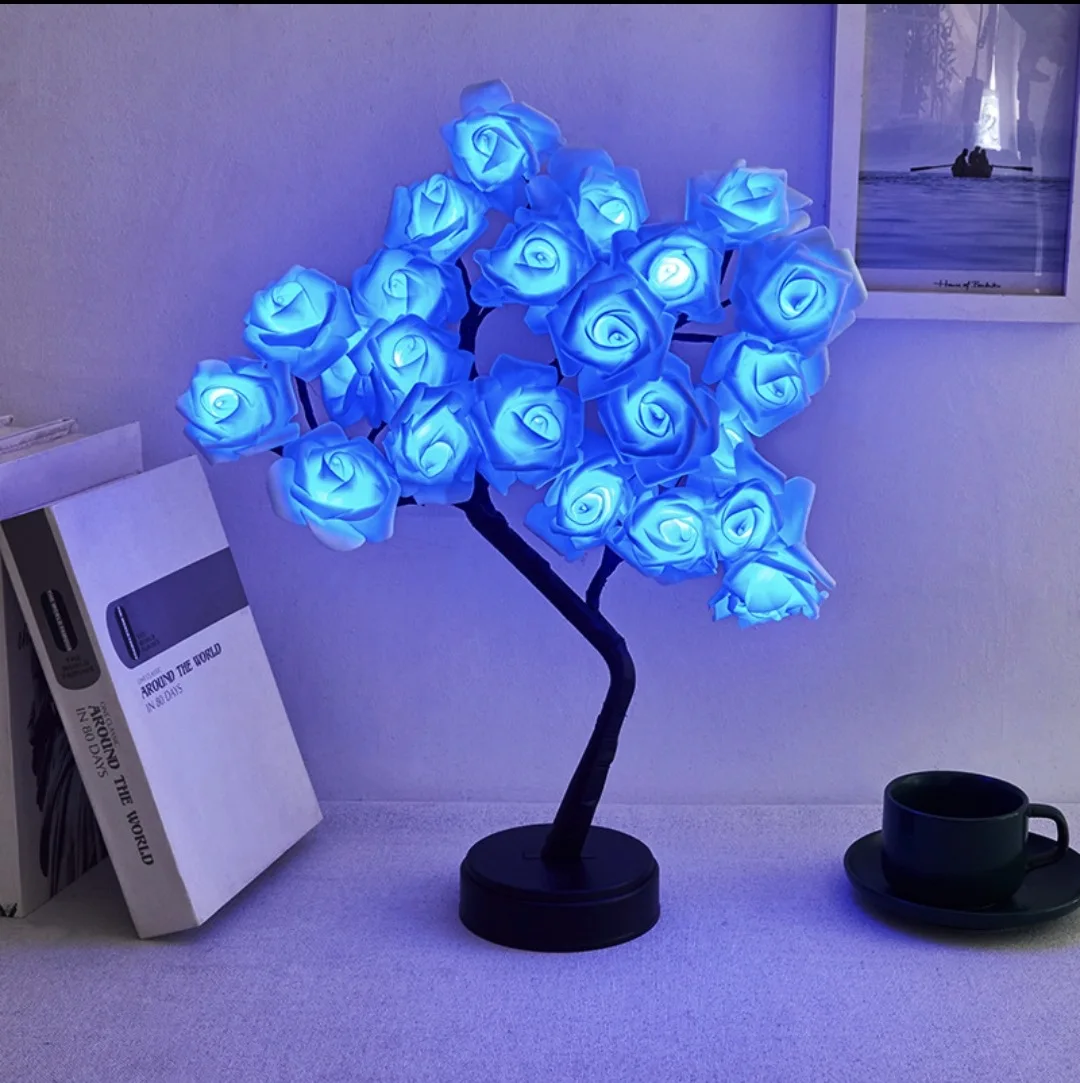 Bedroom Living Room Atmosphere LED Tree Light Home Rose Decoration Light Maple Leaf Light Christmas Decoration Small Night Light