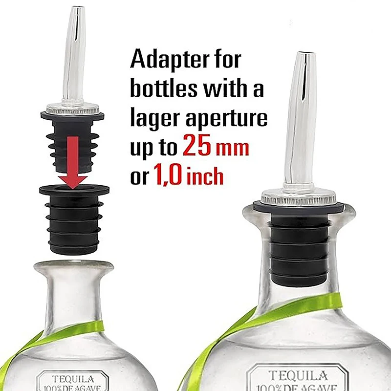 1/4/6pcs Liquor Pourer Adapters Perfect For Large Olive Oil Bottles And Liquor Bottles Up To 1 Inch/25mm Liquor Pourer Adapters