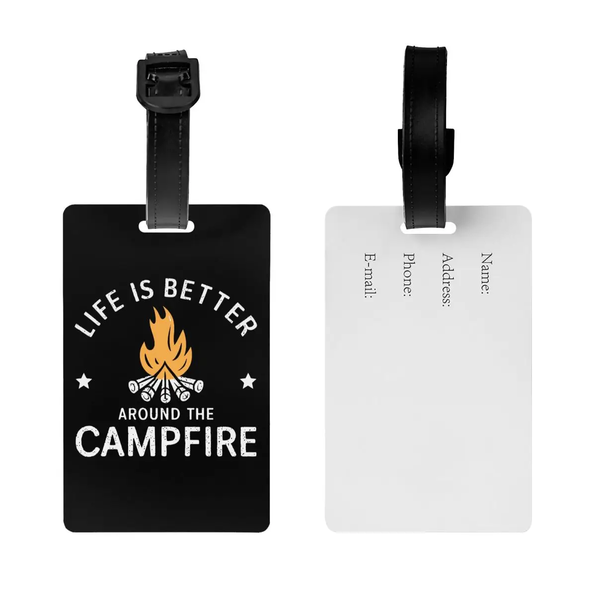 Etiqueta de bagagem personalizada Happy Campers Adventure Camping Etiquetas de bagagem personalizadas Etiqueta de identificação de capa de privacidade