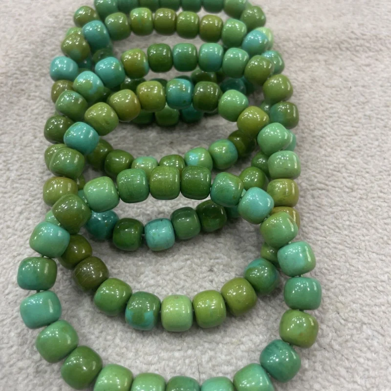 Natural Rapeseed Yellow Old Style High Porcelain Turquoise Buddha Beads Bracelet
