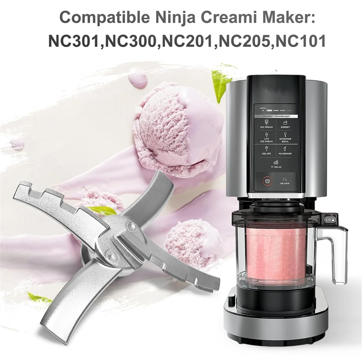 Lama di ricambio per gelatiere serie Ninja Creami NC300, pala di miscelazione Paddle NC301, CN305A, CN301CO