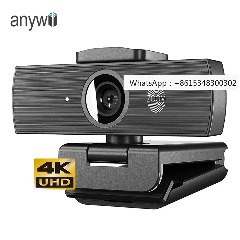 Anywii factory 4k true 8mp full HD USB computer ultra high definition camera 2 noise cancelling microphone 4k network camera