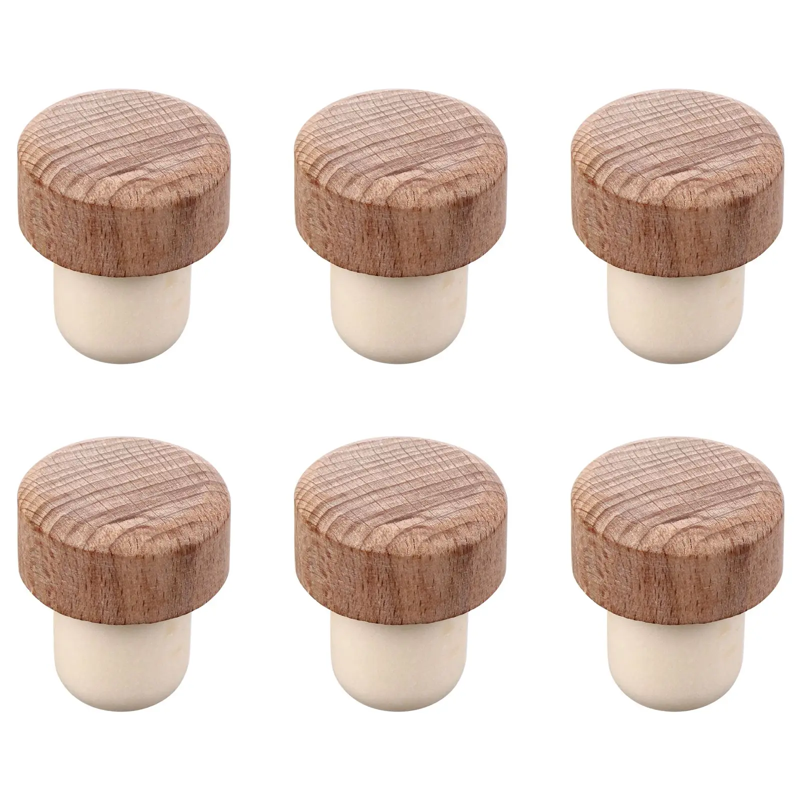 

6Pcs Wine Bottle Corks Wooden Wine Bottle Plugs durable Wine Sealing Plug Reusable Wine Bottle Stoppers universal home Wine tool