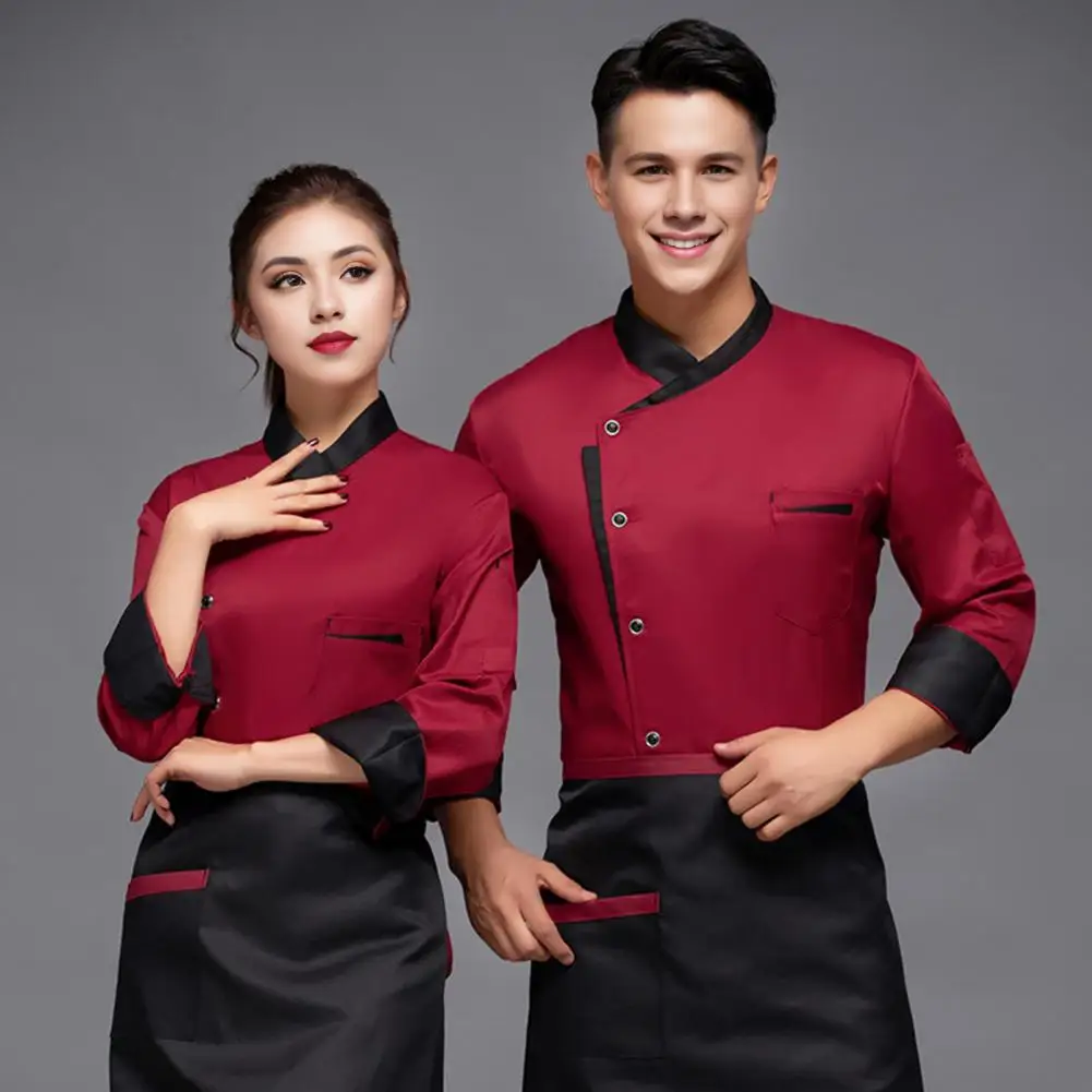 

Cook Shirt Stain-resistant Unisex Chef Shirt Stand Collar Short Sleeve Loose Fit Ideal For Kitchen Bakery Restaurant Canteen Top