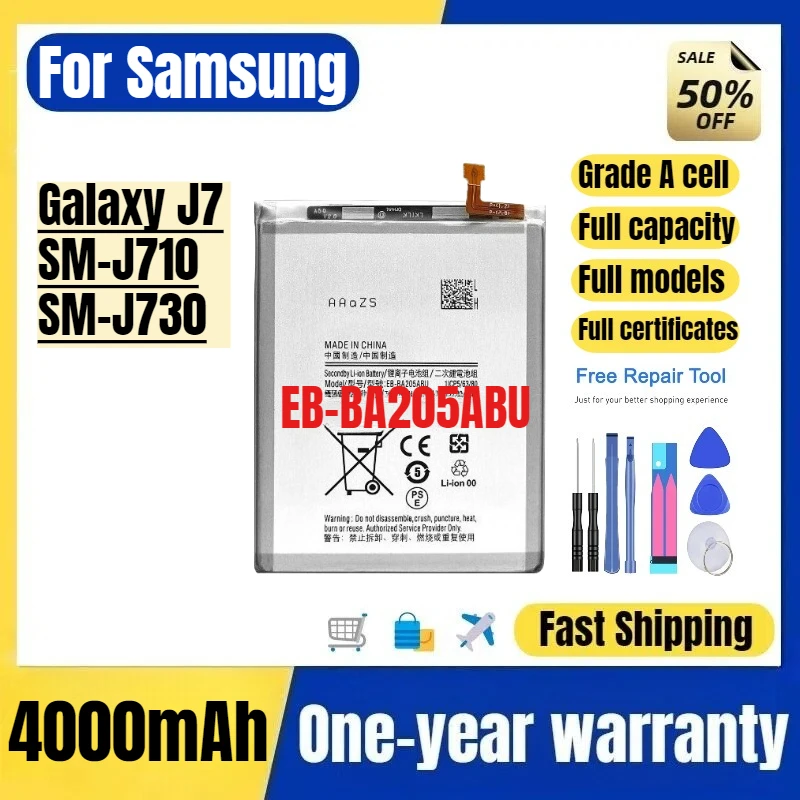 

EB-BA205ABU for Samsung Galaxy J7/SM-J710/SM-J730 Mobile Phone Batteries High Capacity Battery Replacement Bateria Grade A Cell