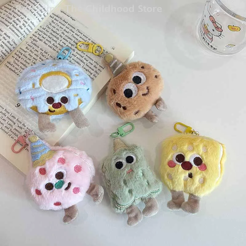 Nette Plüsch Cookies Schlüsselbund Cartoon Lebensmittel Puppe Spielzeug Für Frauen Mädchen Tasche Ornament Auto Anhänger Schlüsselring Kinder Geschenk Zubehör