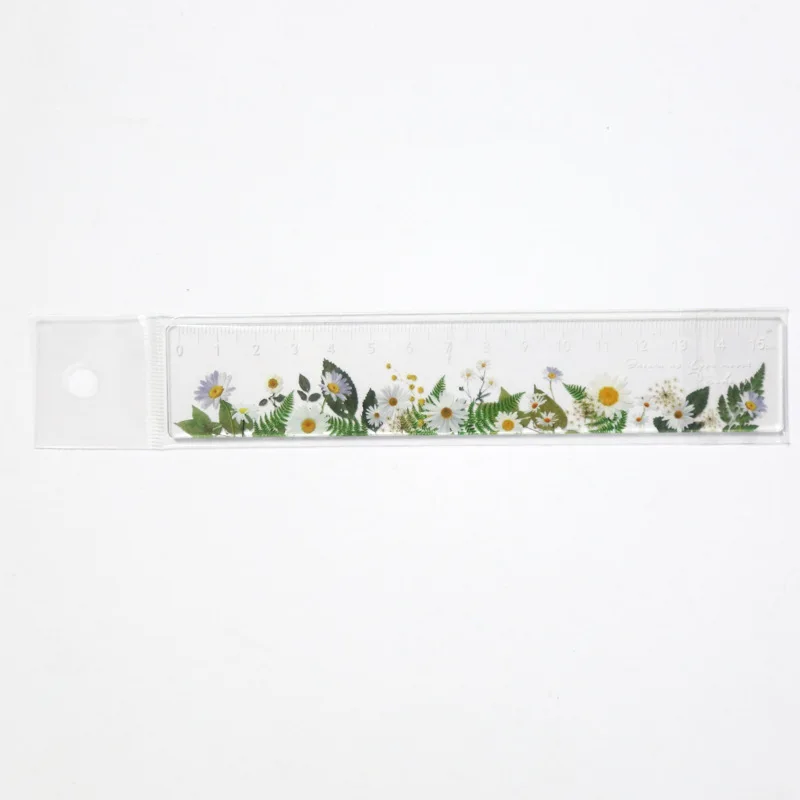 1 قطعة 15 سنتيمتر ديزي الورد حاكم زهرة تصميم طالب تعلم القرطاسية مكتب الرسم التكيف أداة القياس