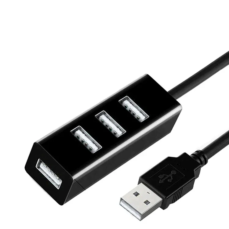 Hub USB متعدد 2.0 Hub USB Splitter محول الطاقة عالي السرعة 4 منافذ الكل في واحد للكمبيوتر الشخصي Windows ملحقات الكمبيوتر