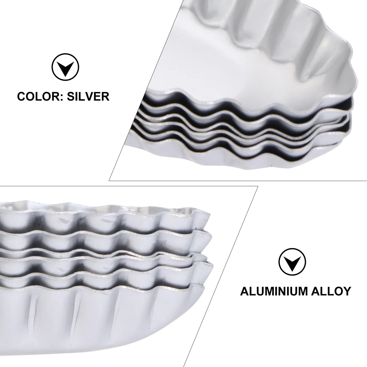 

6Pcs Aluminum Egg Tart Baking Mold Cake Mold for Birthday Christmas Wedding Dessert Home Bakeware Baking Mould