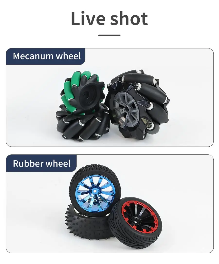 65mm 85mm High Grip Gummireifen Reifen 97mm Mecanum Rad mit Sechs kant kupplung für DIY Stiel Roboter Auto Chassis Spielzeug teile – Detail 18