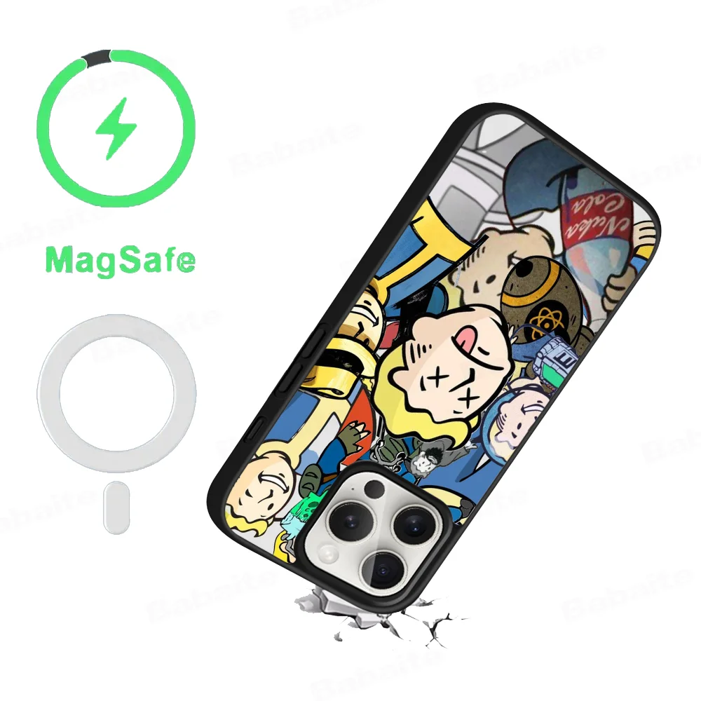 Games F-Fallout S-Shelter Phone Case Magnetic Case For IPhone 16 14 13 12 11 15 Pro Max Plus For Magsafe Wireless Charge Cover