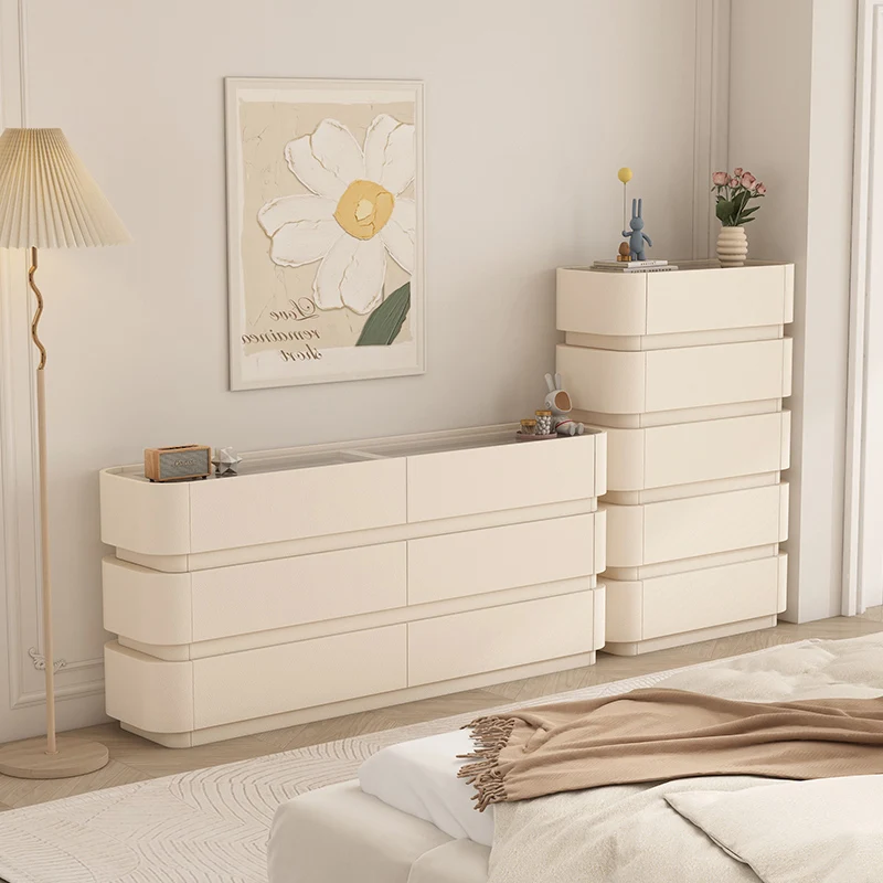 Cream wind three four five chest of drawers bedroom simple modern chest of drawers storage cabinet bedside locker