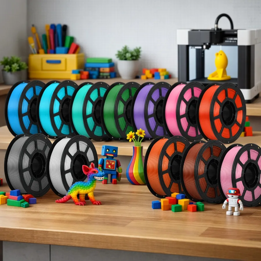PLA 3D Printer Filament 12 Pack, 12 Colors Assorted Multicolor Filament Set, 1.75mm, 15.6kg Total Weight, Colorful Printing Mat