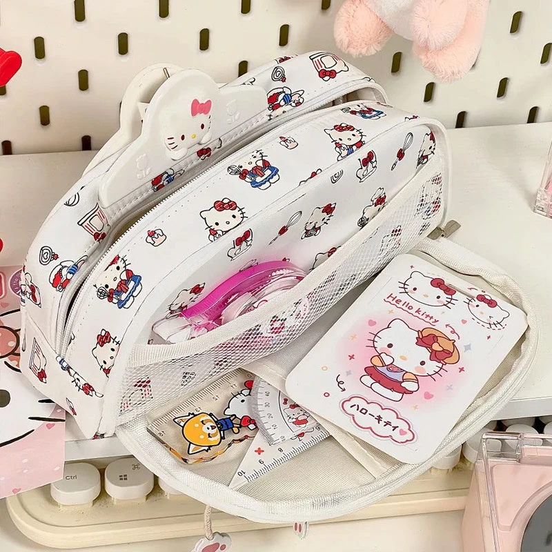 Piórnik Sanrio Hello Kitty Pochacco Cute Cartoon Bilayer Torby do przechowywania długopisów o dużej pojemności Modne przybory szkolne Prezent Kawaii