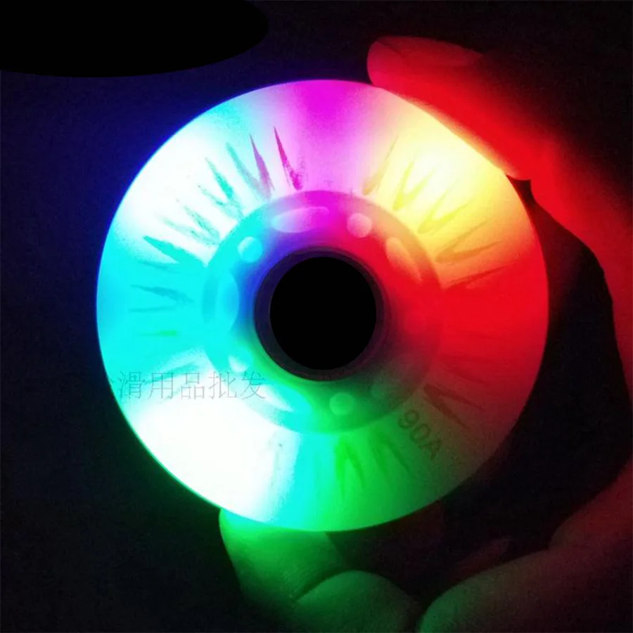 8 adet flaş Inline paten tekerlekleri seled aydınlatma paten tekerlekleri 60 62 64 68 70 72 76 80mm SEBA için sürgülü lastikler Slalom