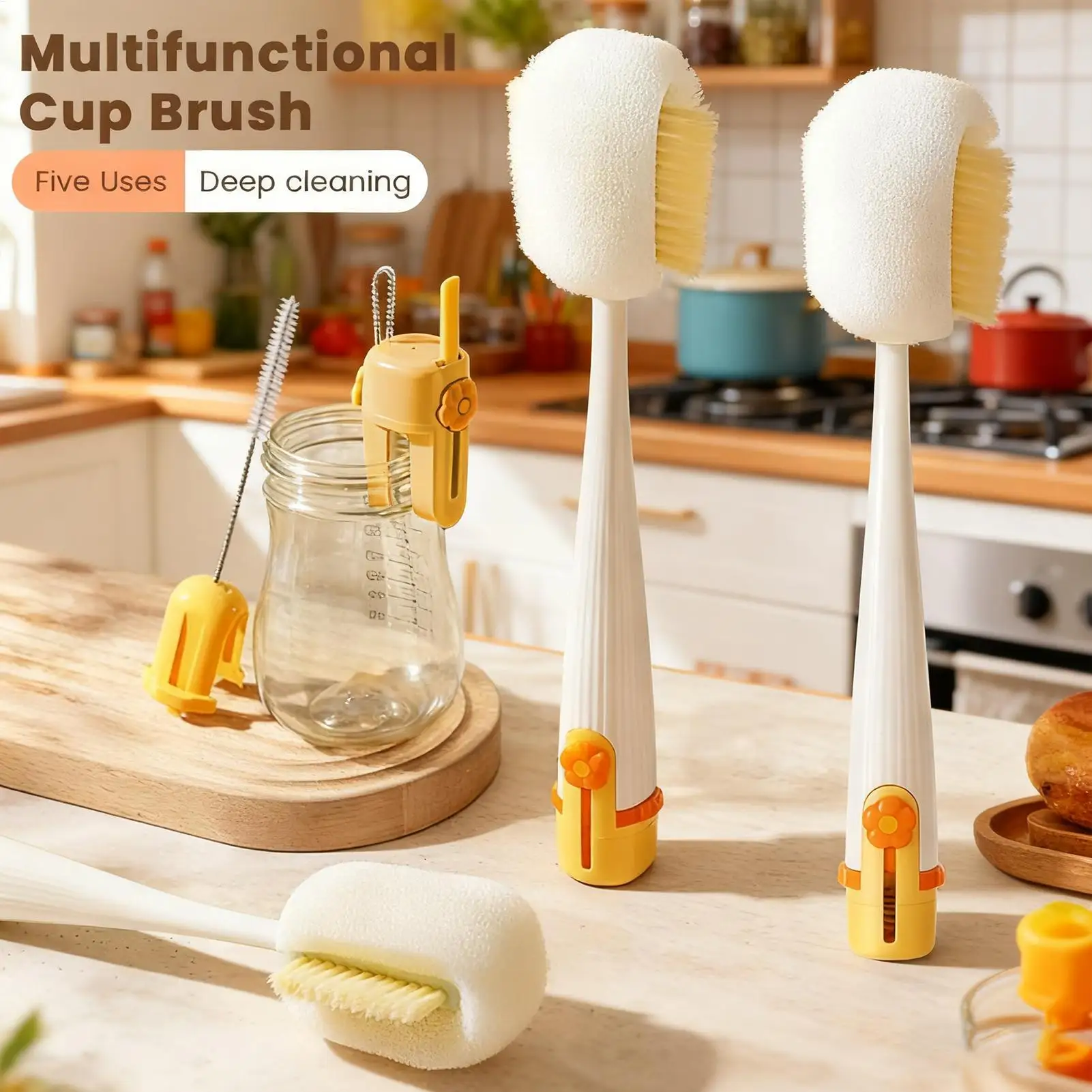 

Bottle Brush Set Ergonomic Cup Washing Tool Cleaner Brush For Baby Bottle For Outing Traveling Camping Picnic Party Outdoor