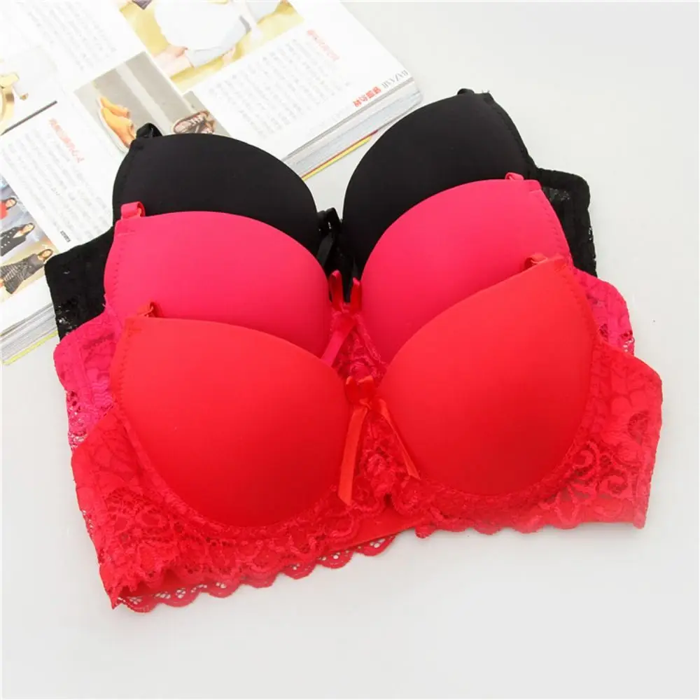 Adjustable Mesh Lace Deep V Bra Shockproof Lingerie Underwear Women Intimates Anti-sagging Push Up Bras Women