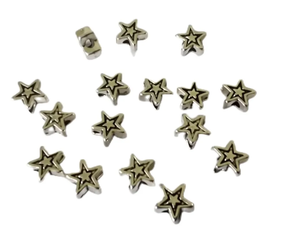 

900pcs Antiqued silver gold plt metal star spacer beads A306G