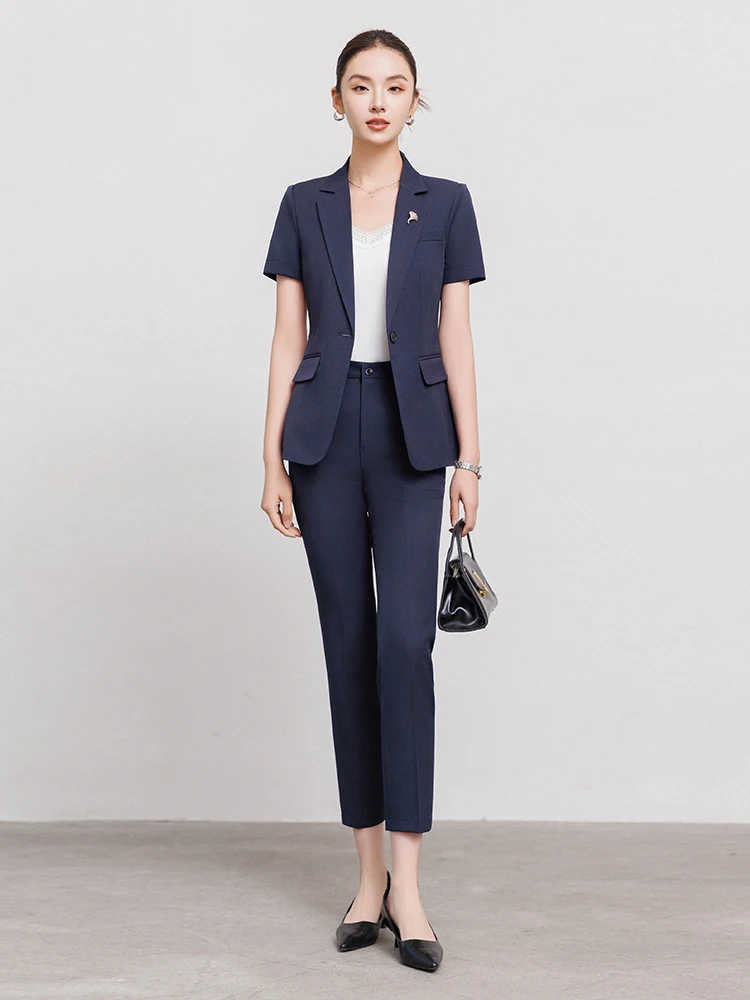 

ort Sve Suit Set for Women Profional Formal Workwear Hotel Front Desk Receptionist orm Summer New Arrival Ele