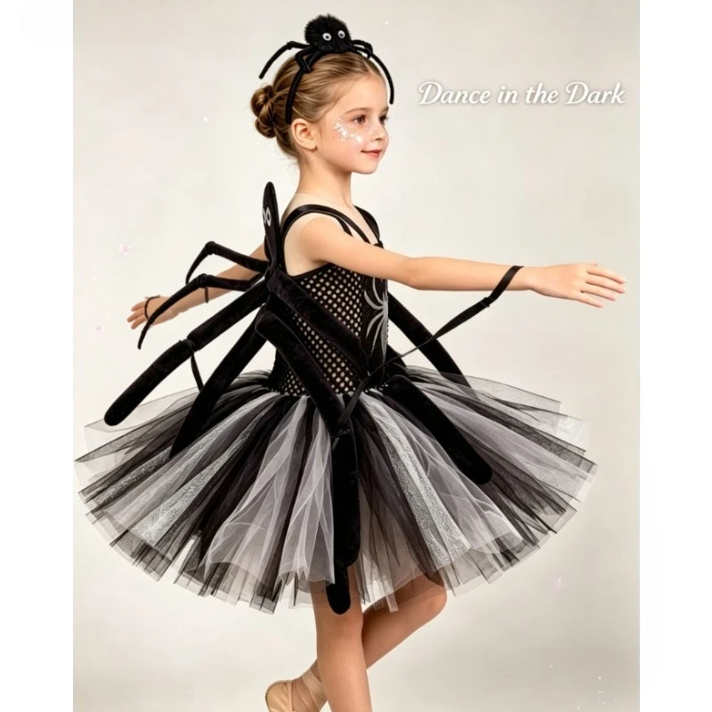 

Kids Spider Tutu Dress Set New Children Halloween Party Fancy Outfit Carnival Stage Costume Birthday Theme Dress Casual Holiday