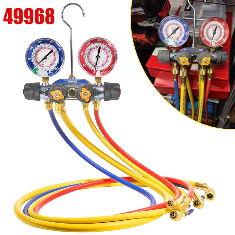 49968 Charging Manifold 4 Valve Test, A/C Manifold Gauge Tool Set with 60