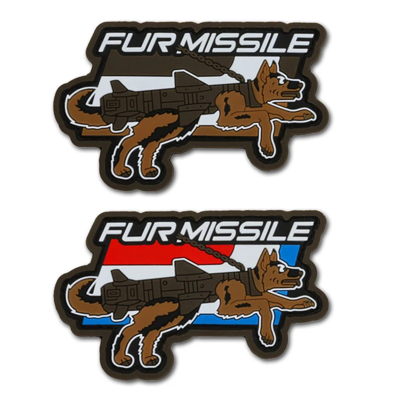 Parche táctico militar PVC – Perro con rifle de combate