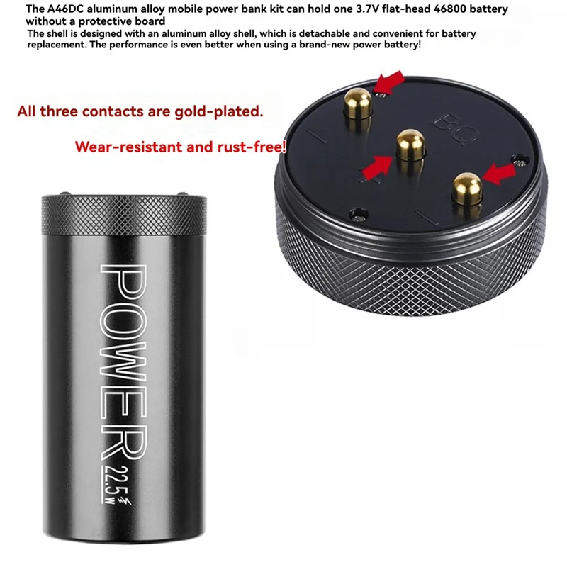 صندوق شحن بطارية DIY 46800 غلاف بطارية لا حاجة لحام لسهولة التجميع وحل طاقة يمكن الاعتماد عليه 40JB A #5