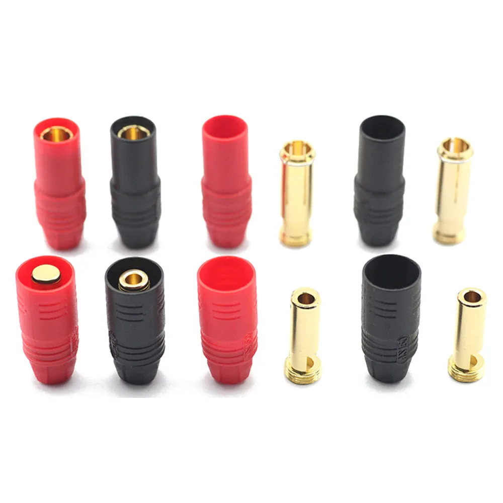 6 Pair AS150 Connector 12PCS Male+Female Plug 7mm Gold Plated Banana Plug Set 150A High Current Connector For Battery ESC Charge