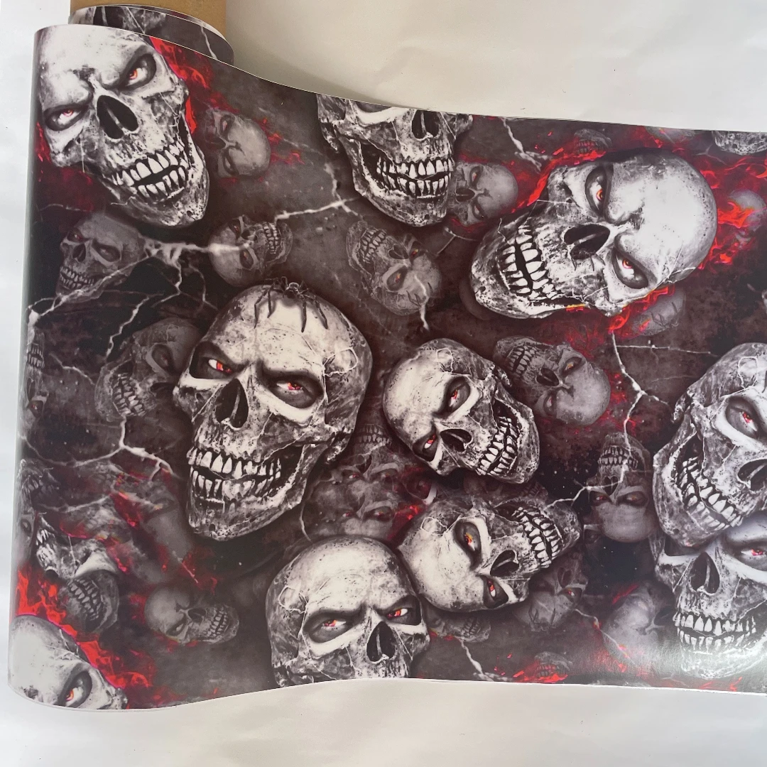 Multi-style Vinyl Packaging Film Roll Graffiti Cartoon Skeleton Car Sticker Laptop Motorcycle Console Skateboard Decal