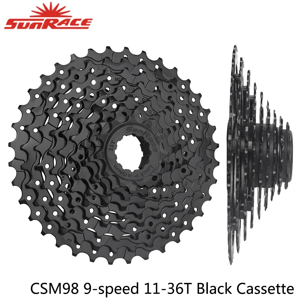 

Велосипедная кассета SUNRACE CSM98 9 скоростей, звездочка 9 в 11-36T, черная, для горного велосипеда, свободное колесо для Shimano Sram, оригинальные детали для велоспорта