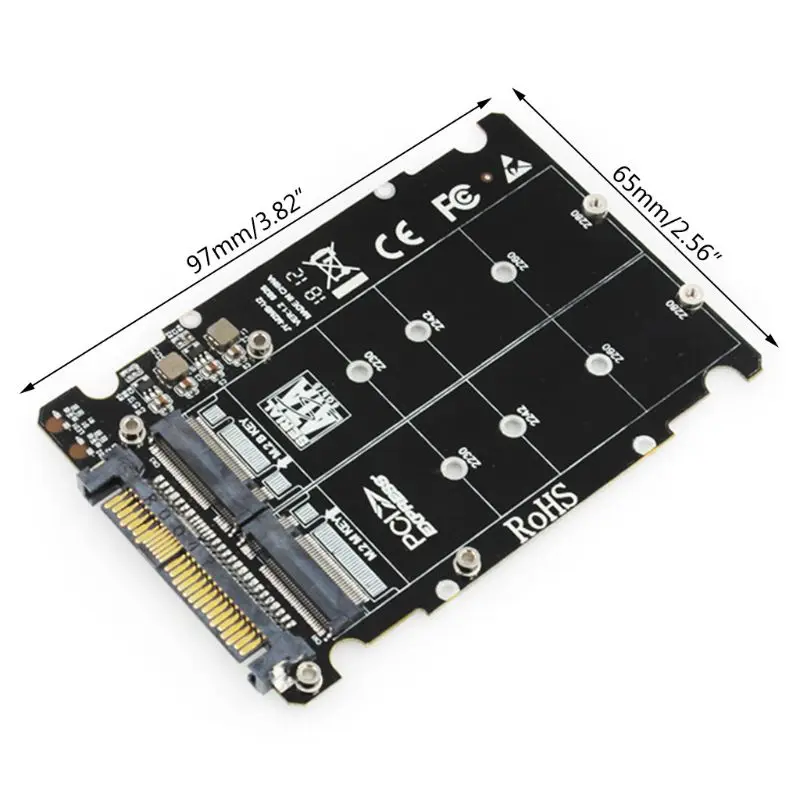 M.2 SSD Sang U.2 Adapter 2in1 M.2 NVMe Và SATA-Xe Buýt NGFF SSD Sang PCI-e U.2 SFF-8639