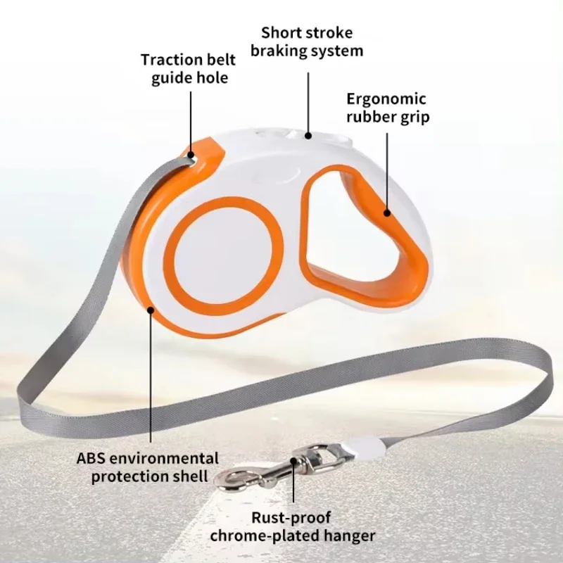 3 メートル 5 メートル犬格納式牽引ロープ犬のリードウォーカーナイロンノンスリップハンドル犬トラクター自動ハーネス自己格納式ベルト
