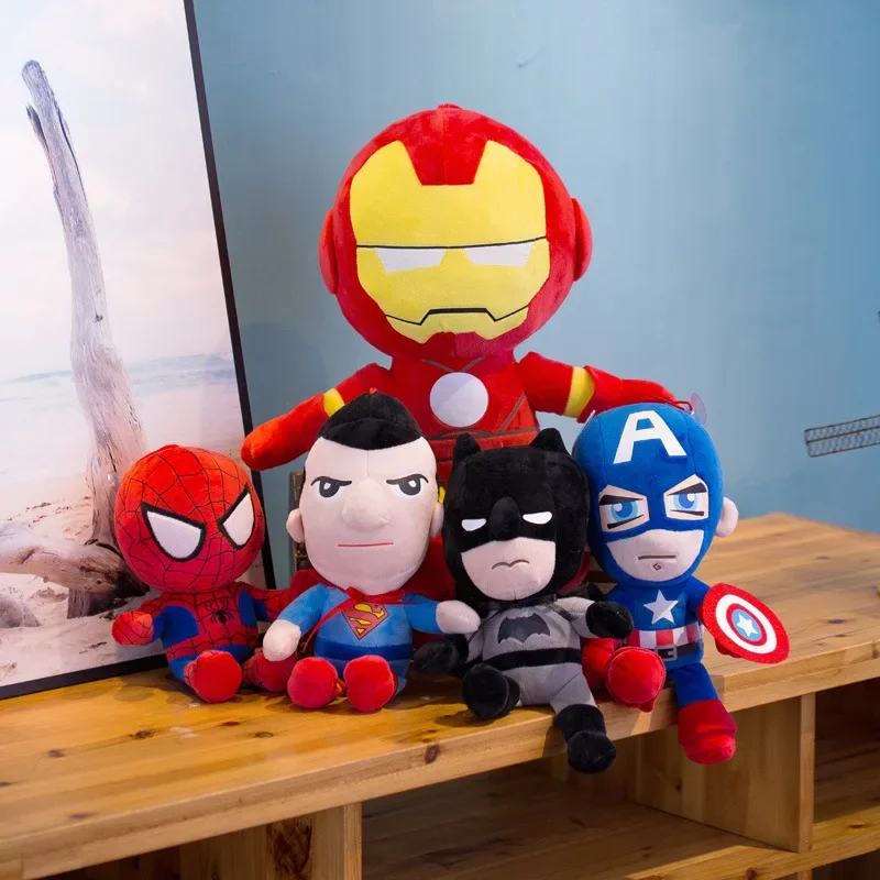 27/40cm Man Spidermaned Plush Toys Movie Dolls Marvel Avengers Soft Stuffed Hero Captain America Iron Christmas Gifts for Kids