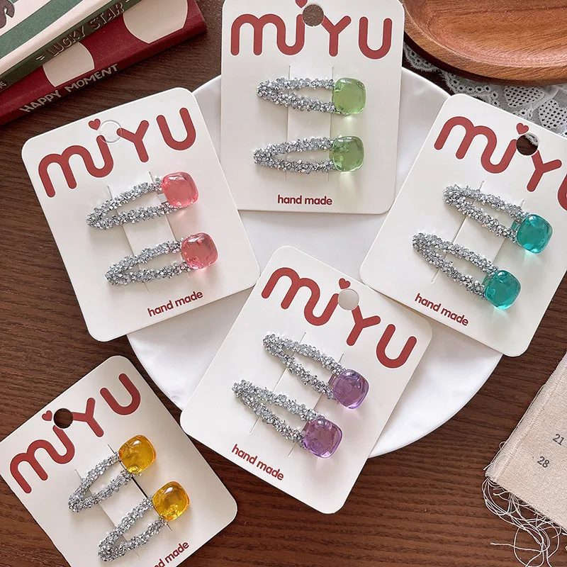 

Sparkly Rhinestone Hair Clips Korean Star BB Clips for Children Girls Cute Princess Kids Hairpins Sweet Barrettes Accessories