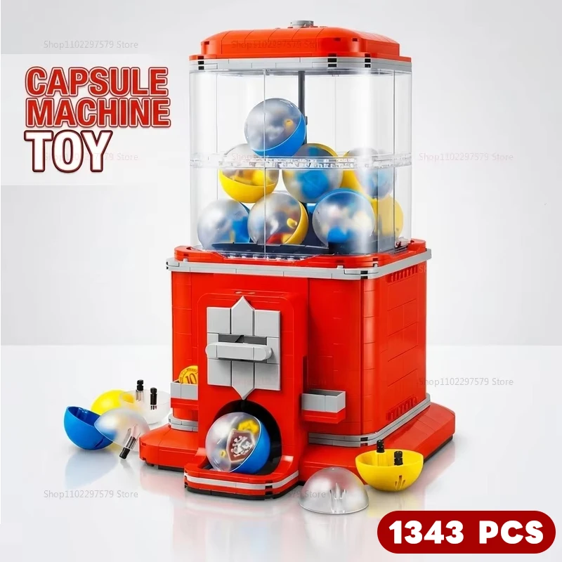 Set de Bloques de Construcción de Máquina Expendedora de 1343 Piezas, Juguete de Juego Arcade Operado con Monedas, Kit Educativo Creativo para Niños y Adultos, Regalos de Cumpleaños