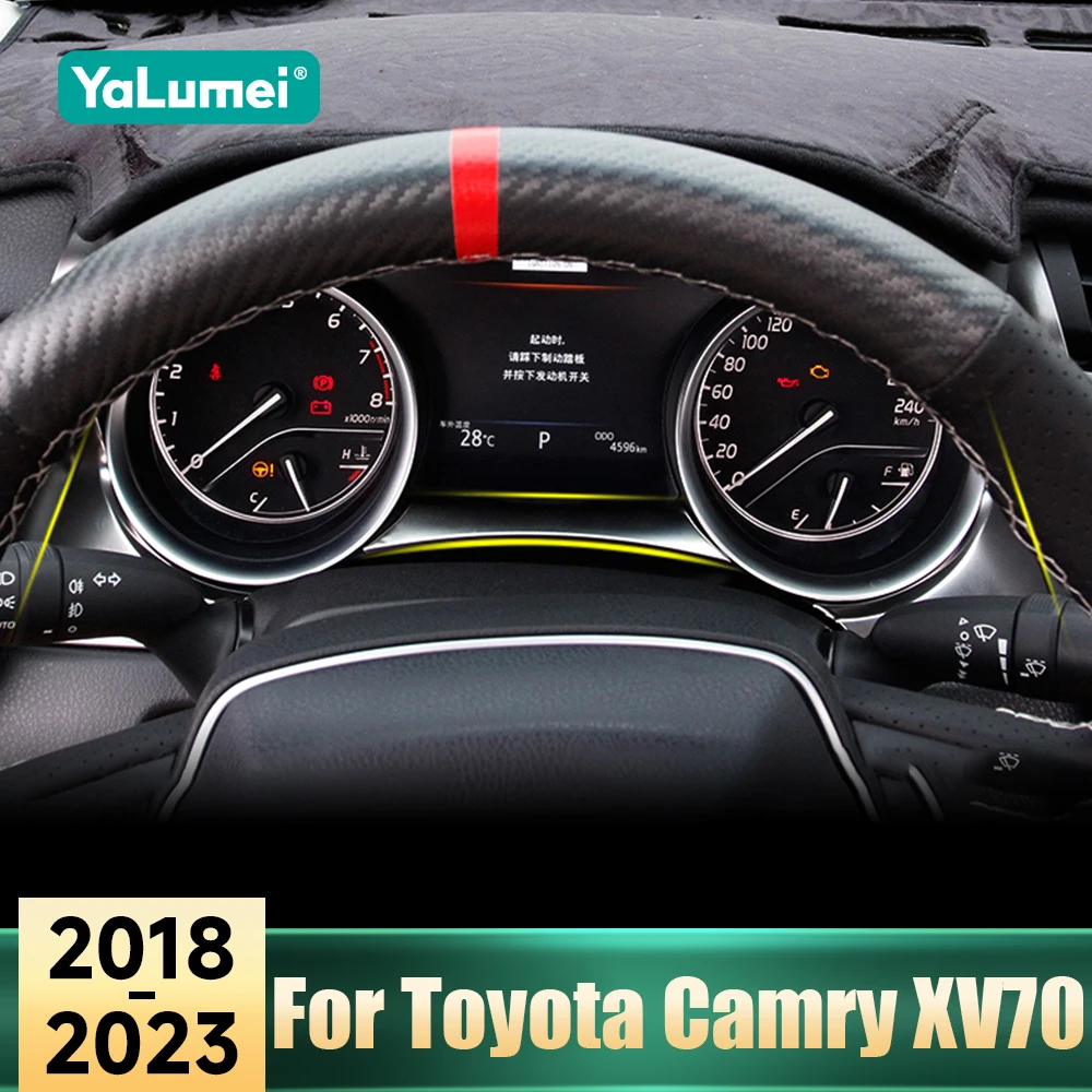 Für Toyota Camry XV70 2018 2019 2020 2021 2022 2023 Armaturenbrett-Display Tachometer-Abdeckung Edelstahl-Pailletten-Aufkleber