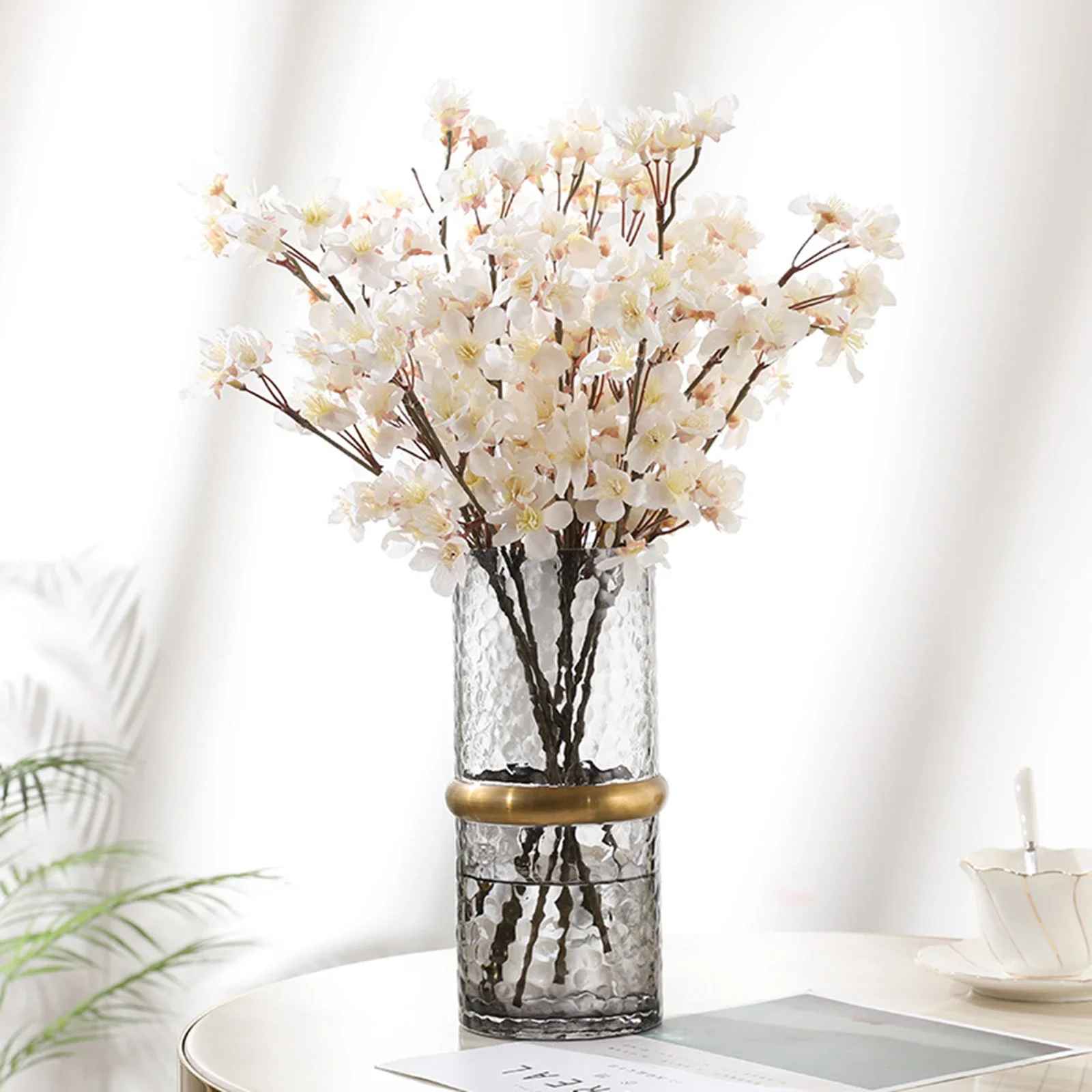 40cm Silk Flower Tree Spring Plum Blossom Cherry Blossoms Peach Branch Faux Flower Arrangements Wedding Party Home Decoration