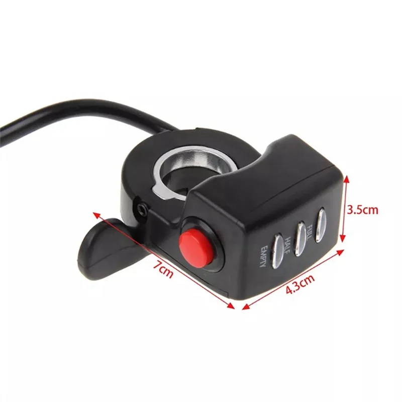 48V Thumb Throttle Twist Handlebar Accessories Electric Bicycle Accelerator Battery Level Display Headlight Switch