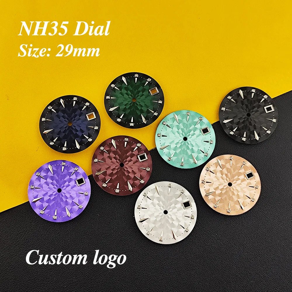 Hot NH35 dial ladies' dial cocktail dial 29mm watch dial custom logo suitable for NH35 movement watch accessories