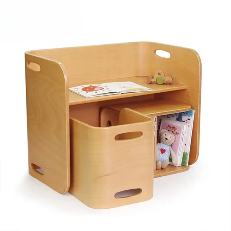 Set Meja dan Kursi Anak Kursi Meja Makan TK Bayi Multifungsi Kayu Solid