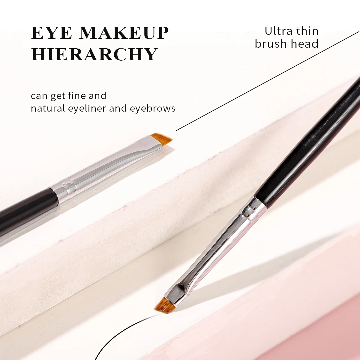 OVW Eyeliner Eyebrow Brush Upgraded Professional Flat Angle Eyebrow Brush for Under-Eye and Precise Makeup Applica Precise Detai