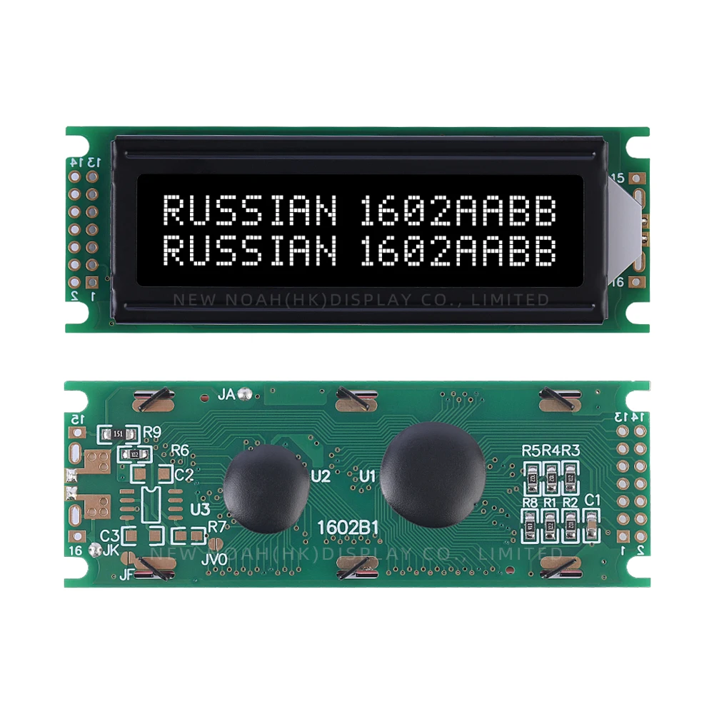 Russian BTN Black Film White 1602B2 Character LCD Module 2X16 LCD High Frame ST7066U 16*2 Monochrome Screen Multilingual Module