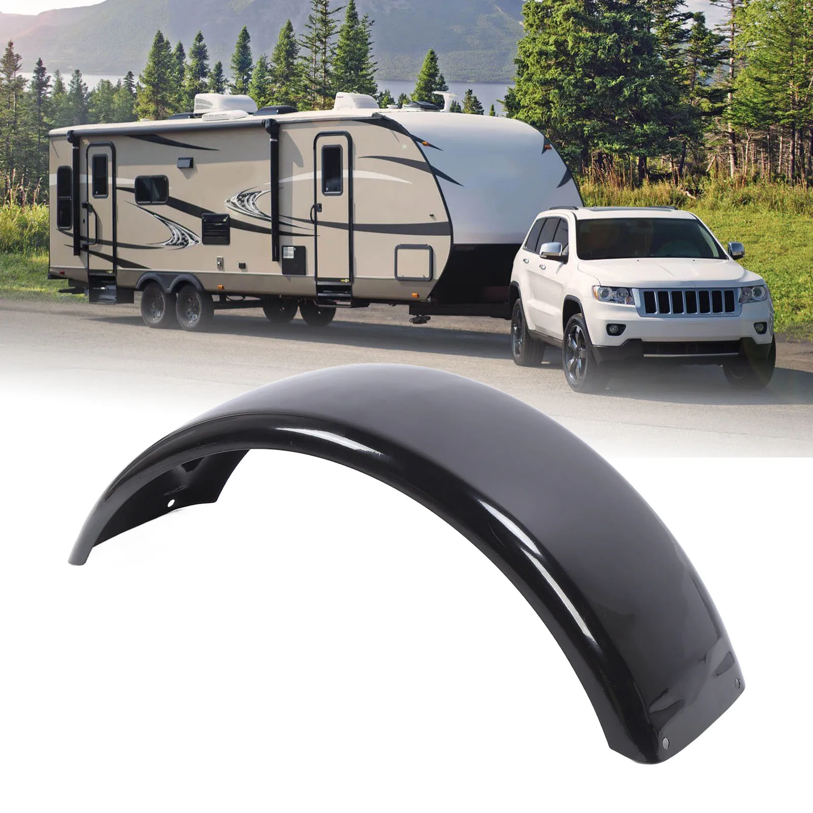 

14in Trailer Mudguard Trailer Wheel Mudguard Impactproof Quick Installation for RV Yacht ATV 14in 15in Diameter Wheels