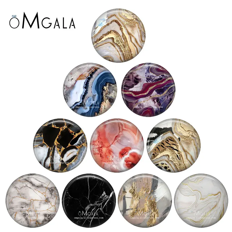 Beauty Imitation Marble Texture Patterns 12mm/16mm/18mm/20mm/25mm Round photo glass cabochon demo flat back Making findings