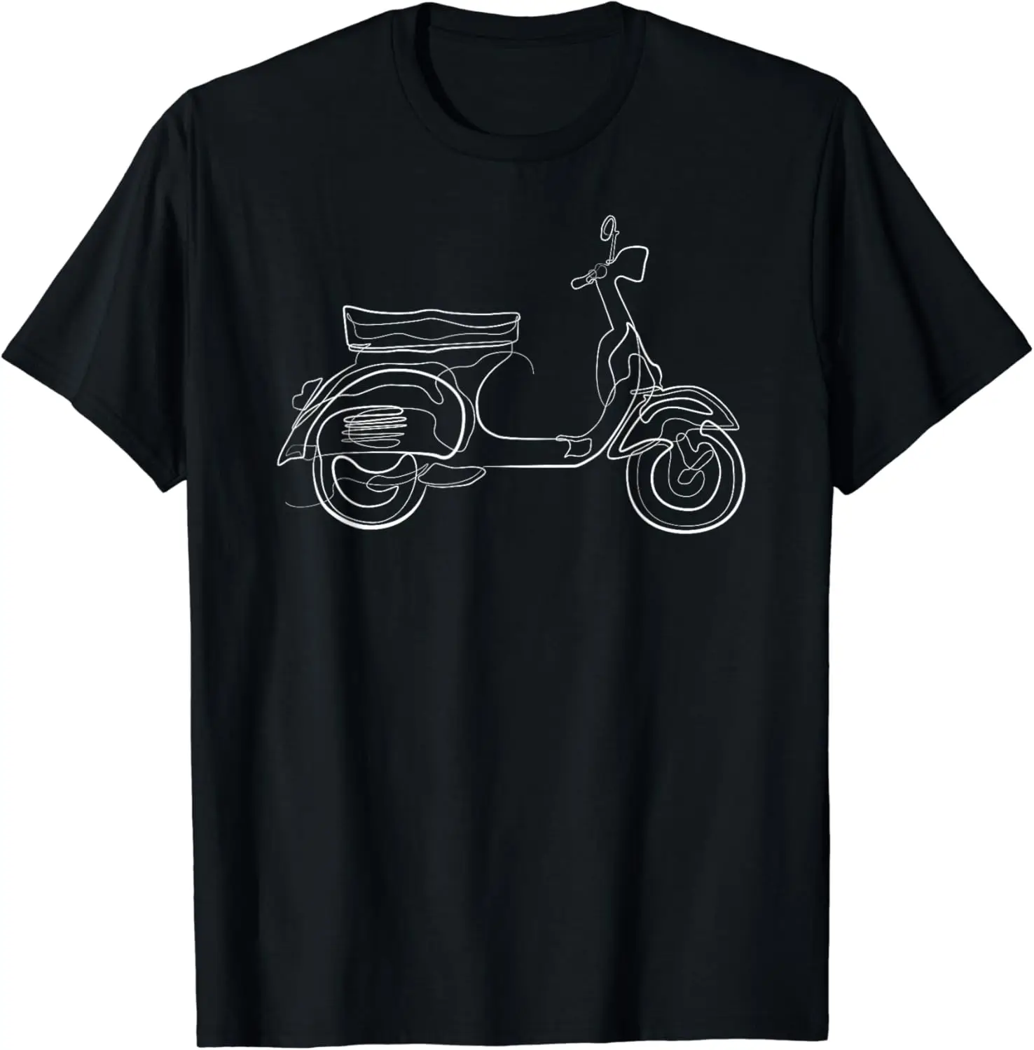 Scooter Italian Retro Moped Biker T-Shirt 100% Cotton Streetwear High Quality